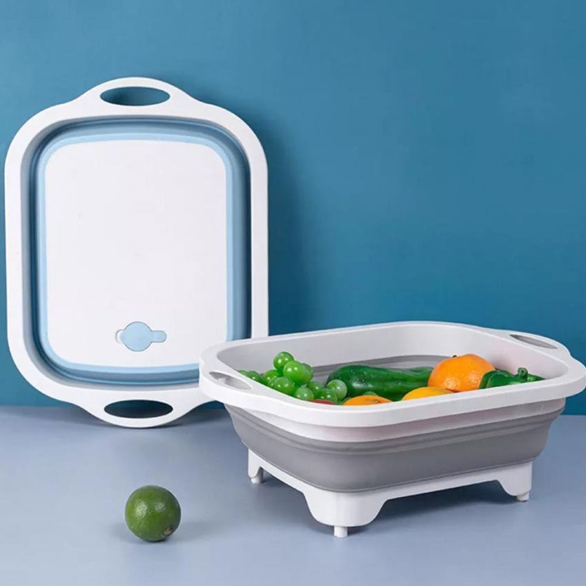 GENERICO - Tabla de picar escurridor de verduras 2 en 1