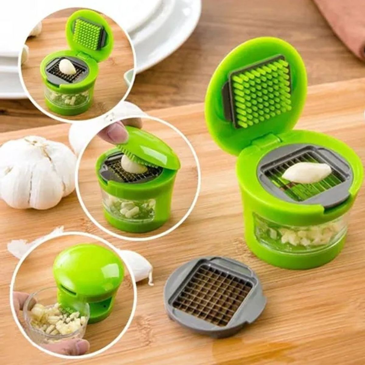 GENERICO - Picador rayador mini triturador de ajo de acero