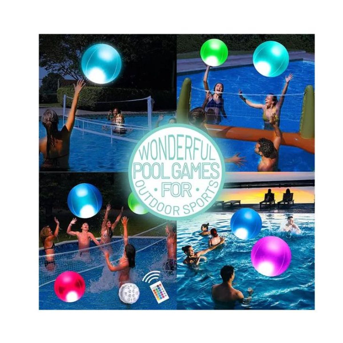 GENERICO - Pelota led playera  multicolor con control remoto