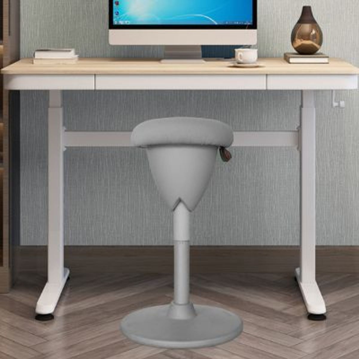 DECORPLAS - Taburete Jazz Colors Dark Grey Ergonómico y Ajustable 49-69 cm