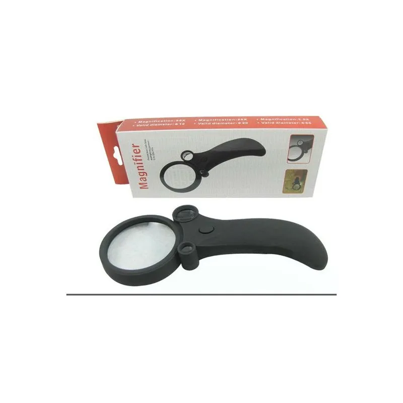 GENERICO - Lupa de mano 2.5x/25x/55x con 5 luces led magnifier