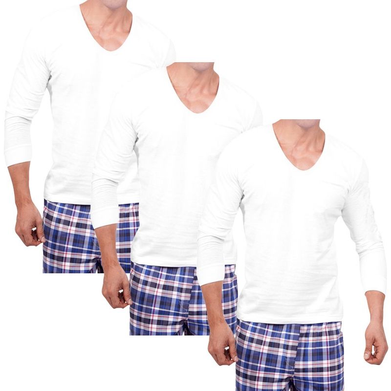 BOSTON - Pack x3 Polo Boston Manga Larga Cuello U - Blanco..