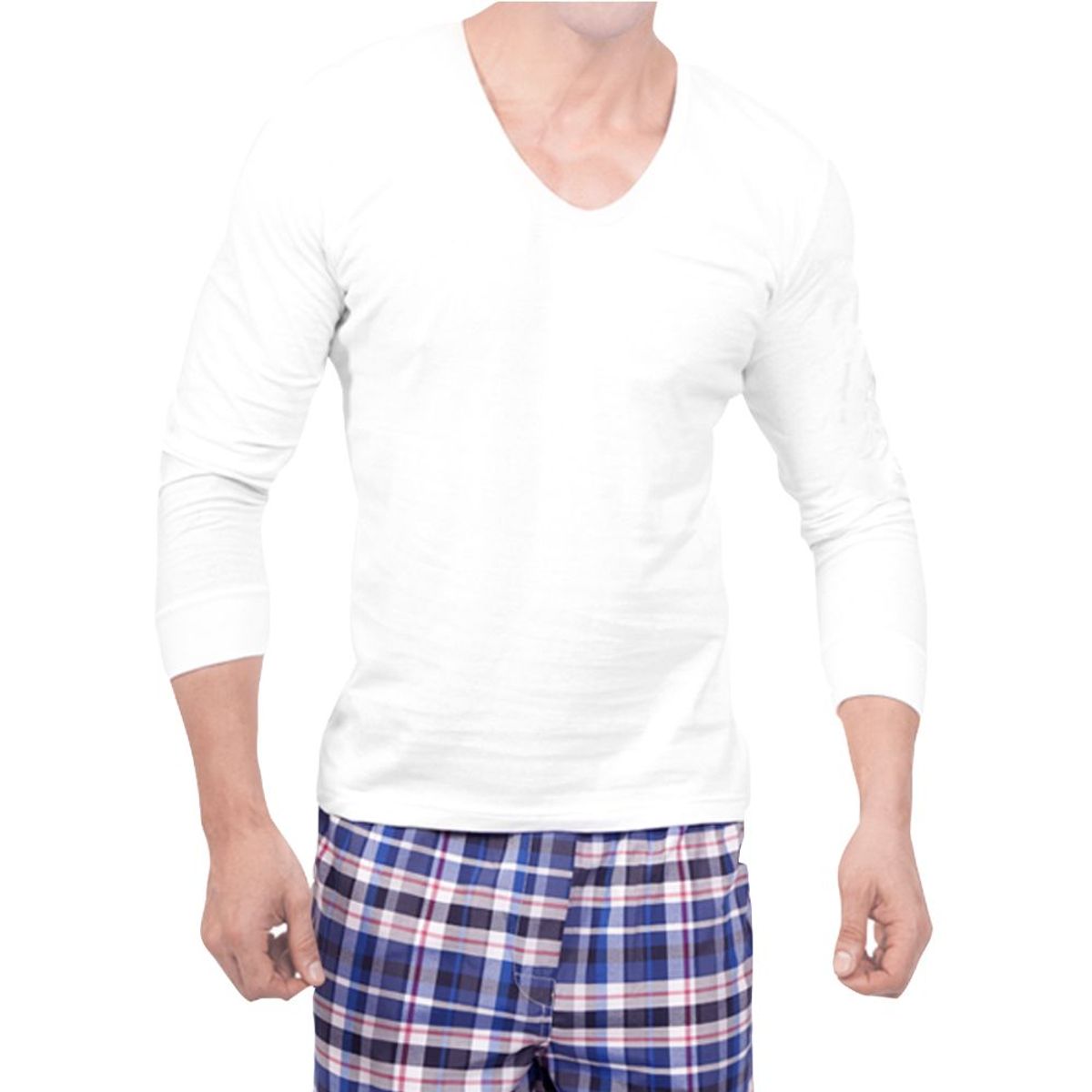 BOSTON - Pack x3 Polo Boston Manga Larga Cuello U - Blanco..