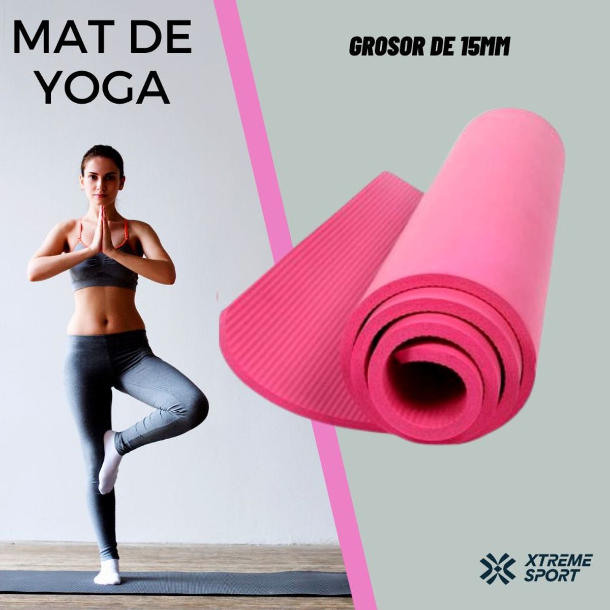XTREME SPORT - Mat colchoneta yoga extra grueso 15mm  bolsa