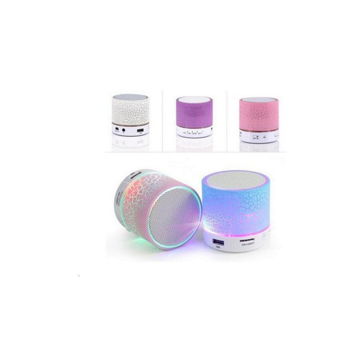 GENERICO - Inalámbrico portátil led mini altavoz a9 bluetooth fm tf usb -azul