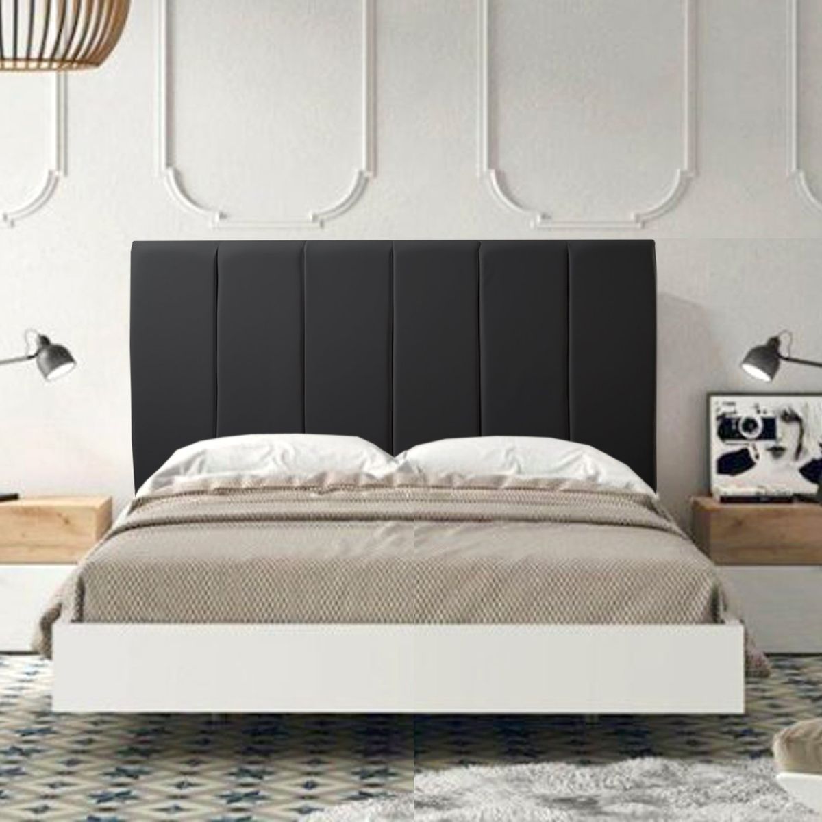 VILLA HOGAR - Cabecera 1.5 plazas Boston negro - Villa Hogar.