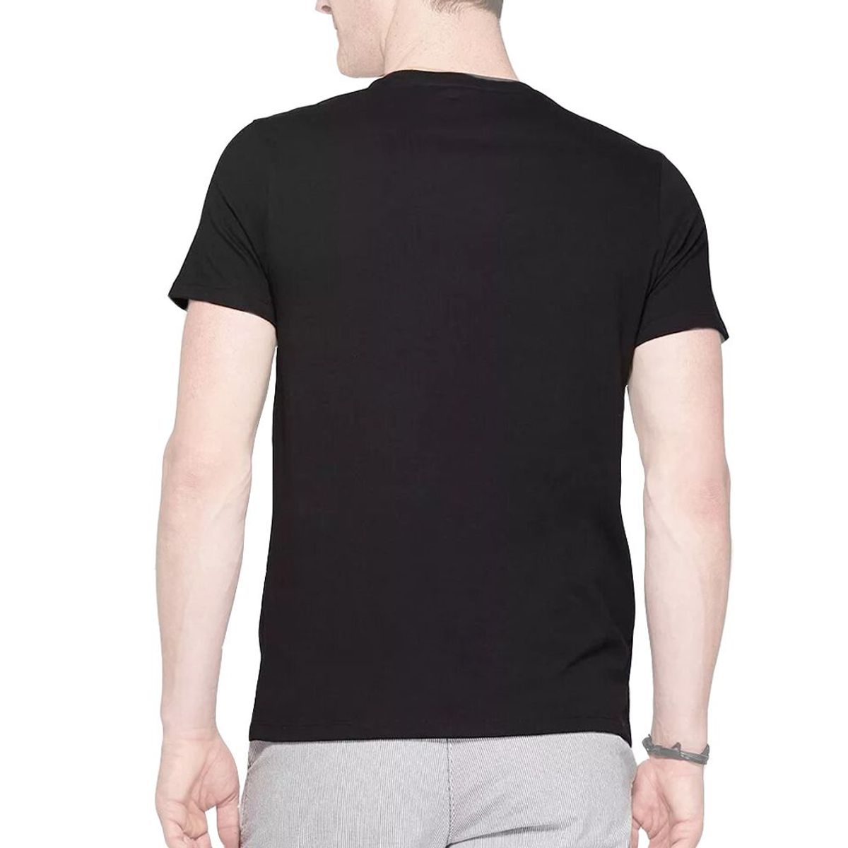 BOSTON - Polo Boston Negro Cuello V Manga Corta 100% Algodón