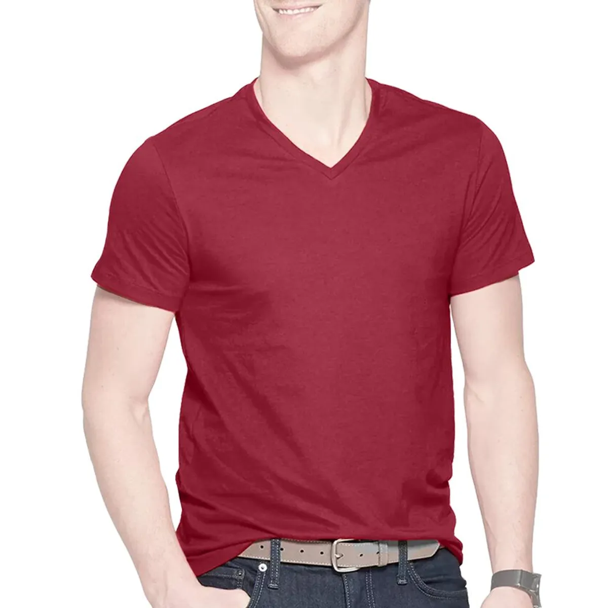 BOSTON - Polo Boston Manga Corta Cuello V - Rojo..