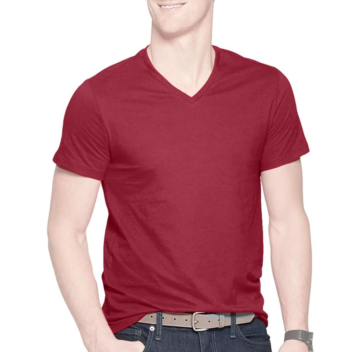 BOSTON - Polo Boston Manga Corta Cuello V - Rojo..