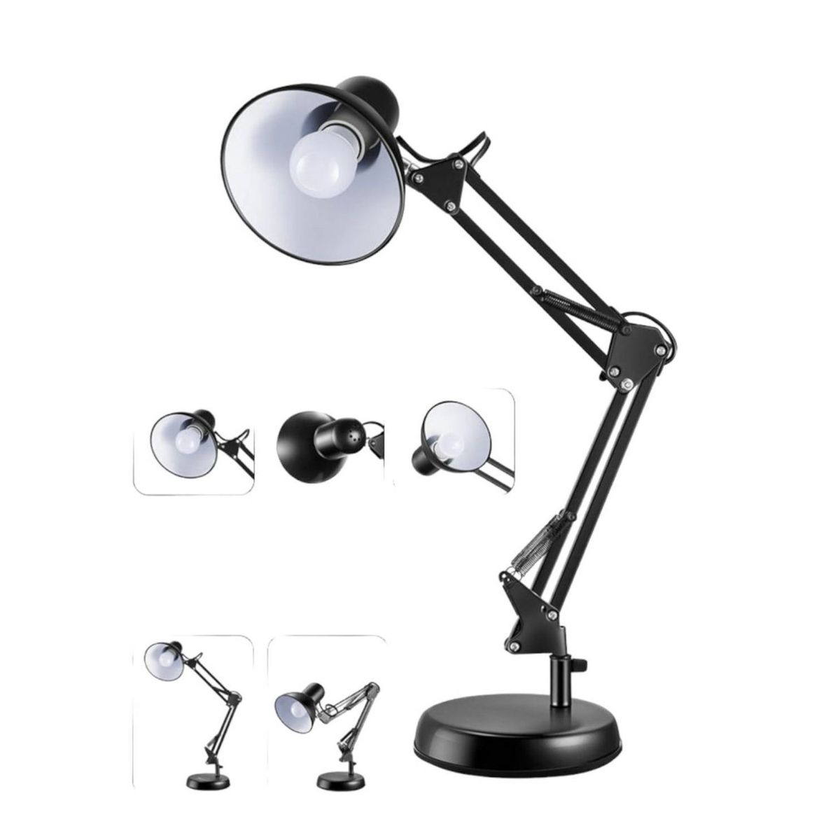 GENERICO - Lámpara Led Escritorio o Mesa Con Brazo Ajustable Regulable Negro