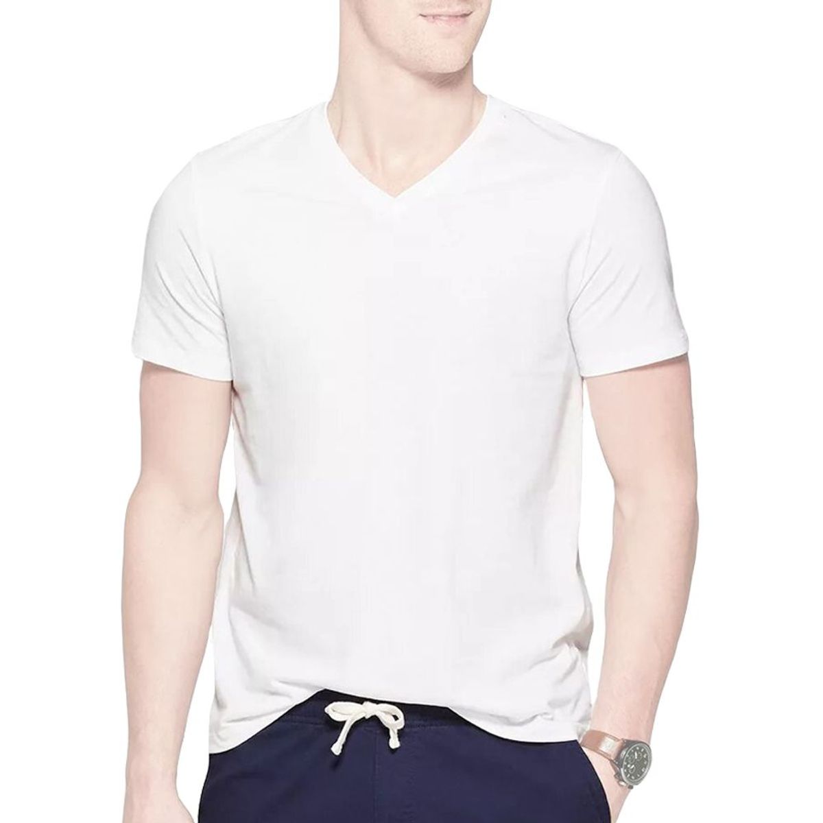 BOSTON - Polo Boston 929 Cuello V Manga Corta Blanco