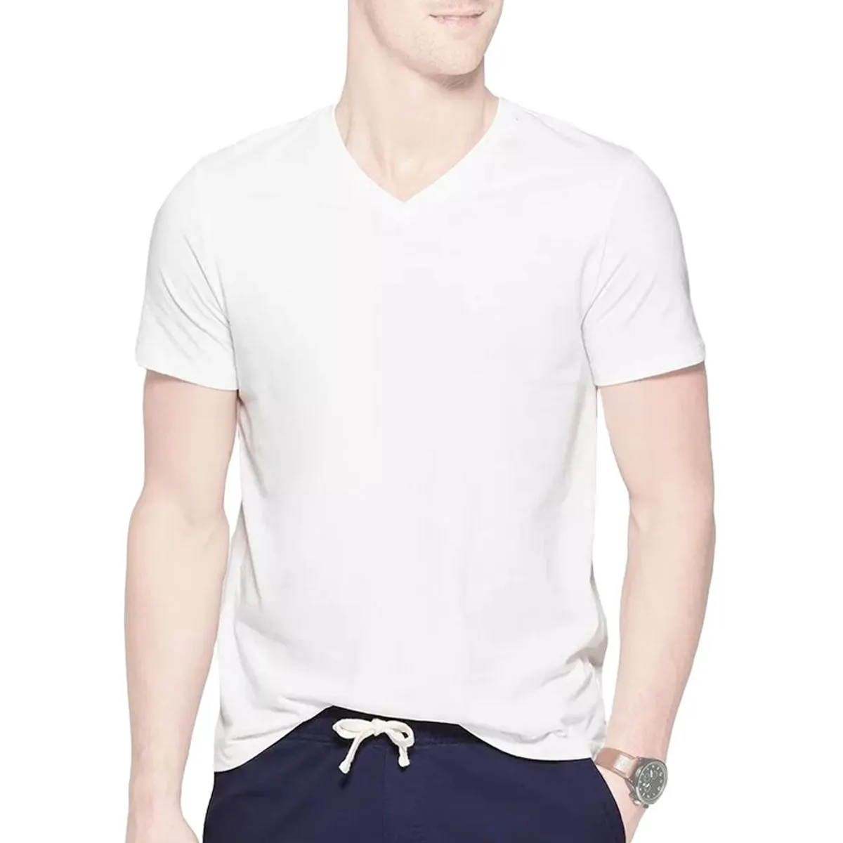 BOSTON - Polo Boston 929 Cuello V Manga Corta Blanco