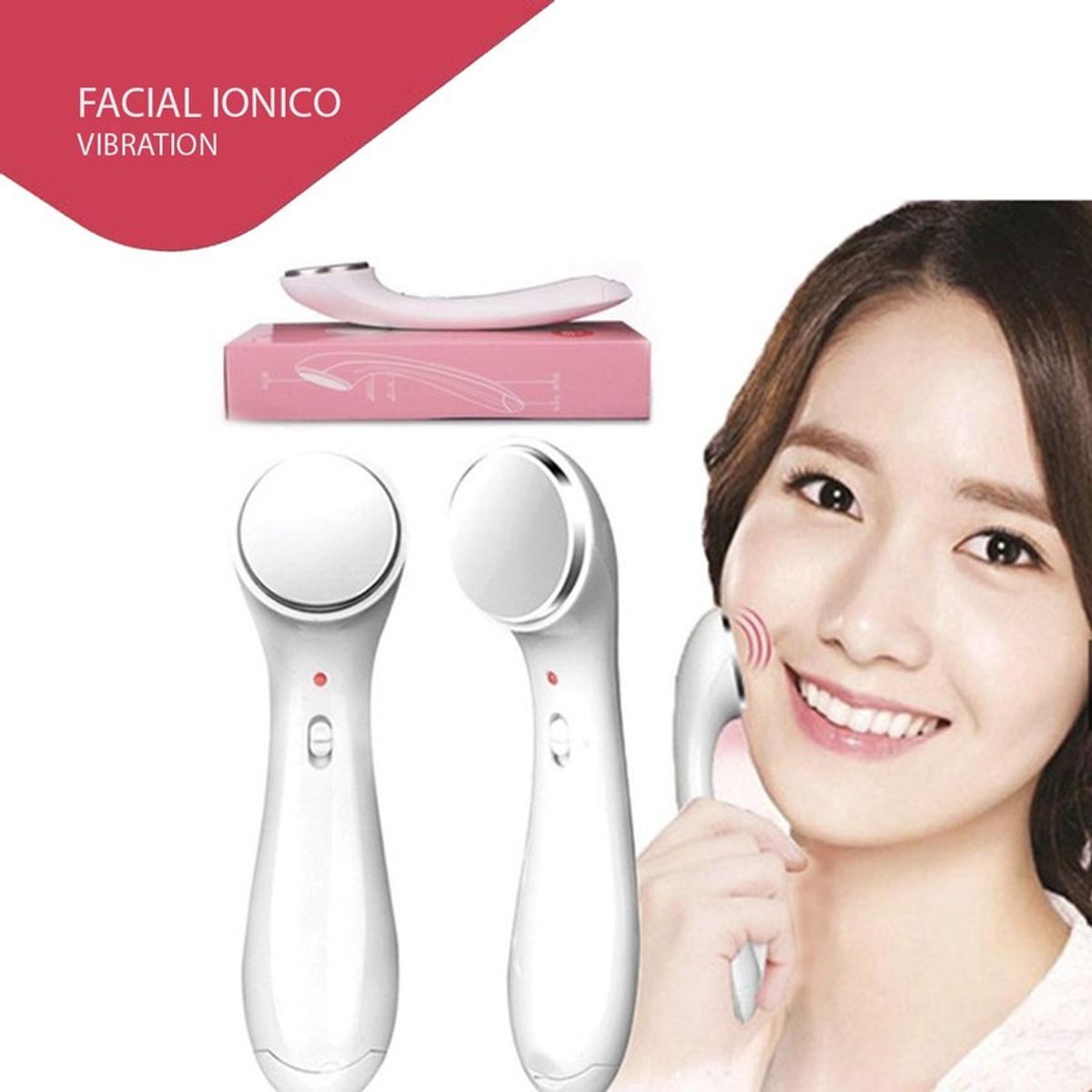 GENERICO - Masajeador facial ondas galvanicas vibración iontororesis portable