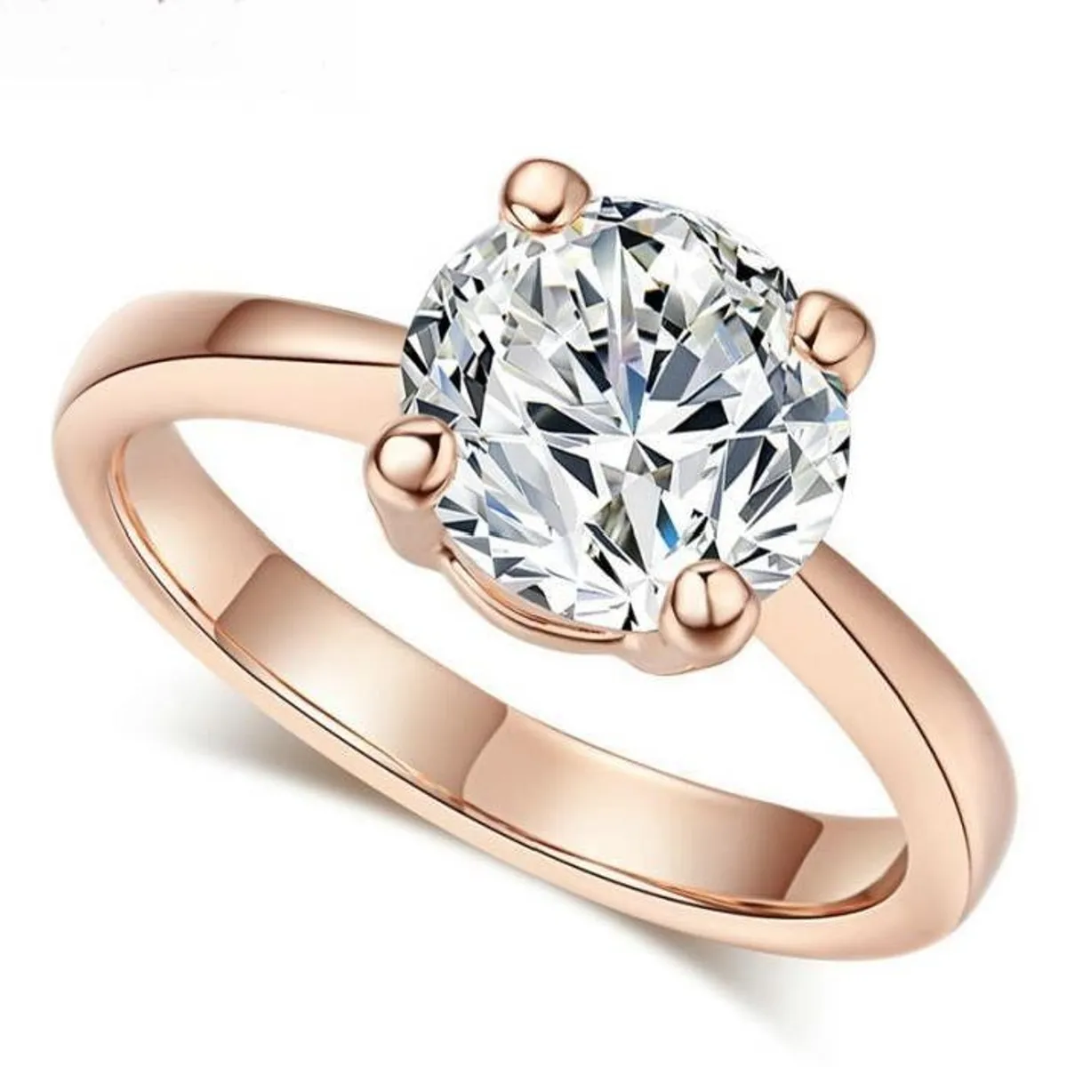 LA TIENDA 88 JOYAS Y ACCESORIOS - La Tienda 88 - Anillo de Compromiso Mujer Bañado en Oro de 18k - Rosa