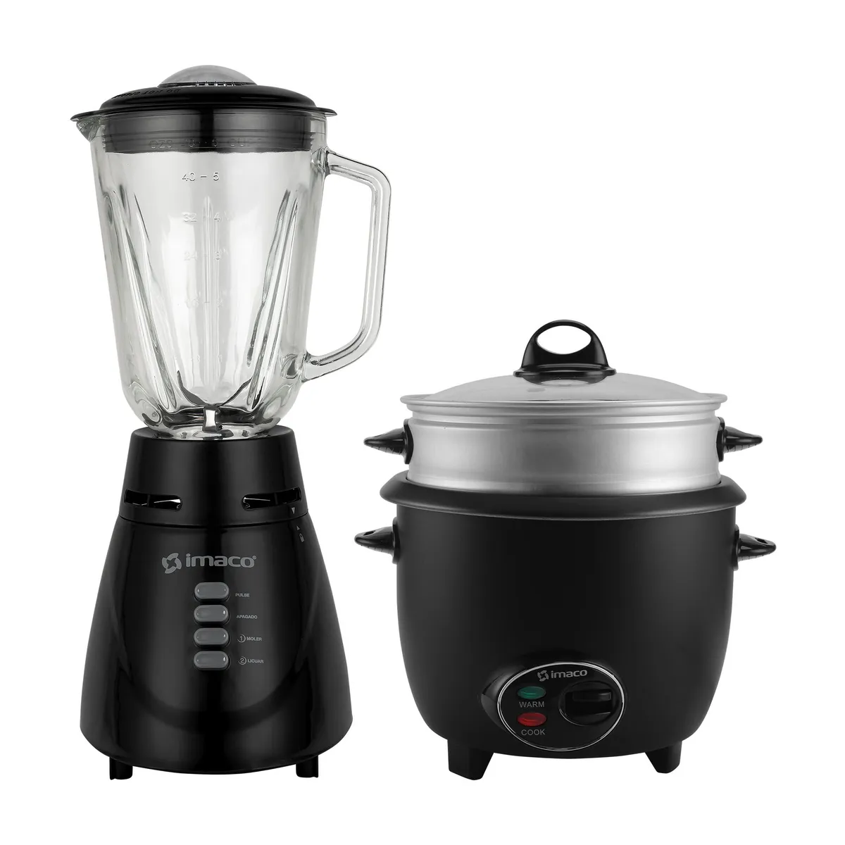 IMACO - Combo Licuadora 1.5l v/v 2 vel bl4125vn+Olla arrocera 1.2l imaco rc6es