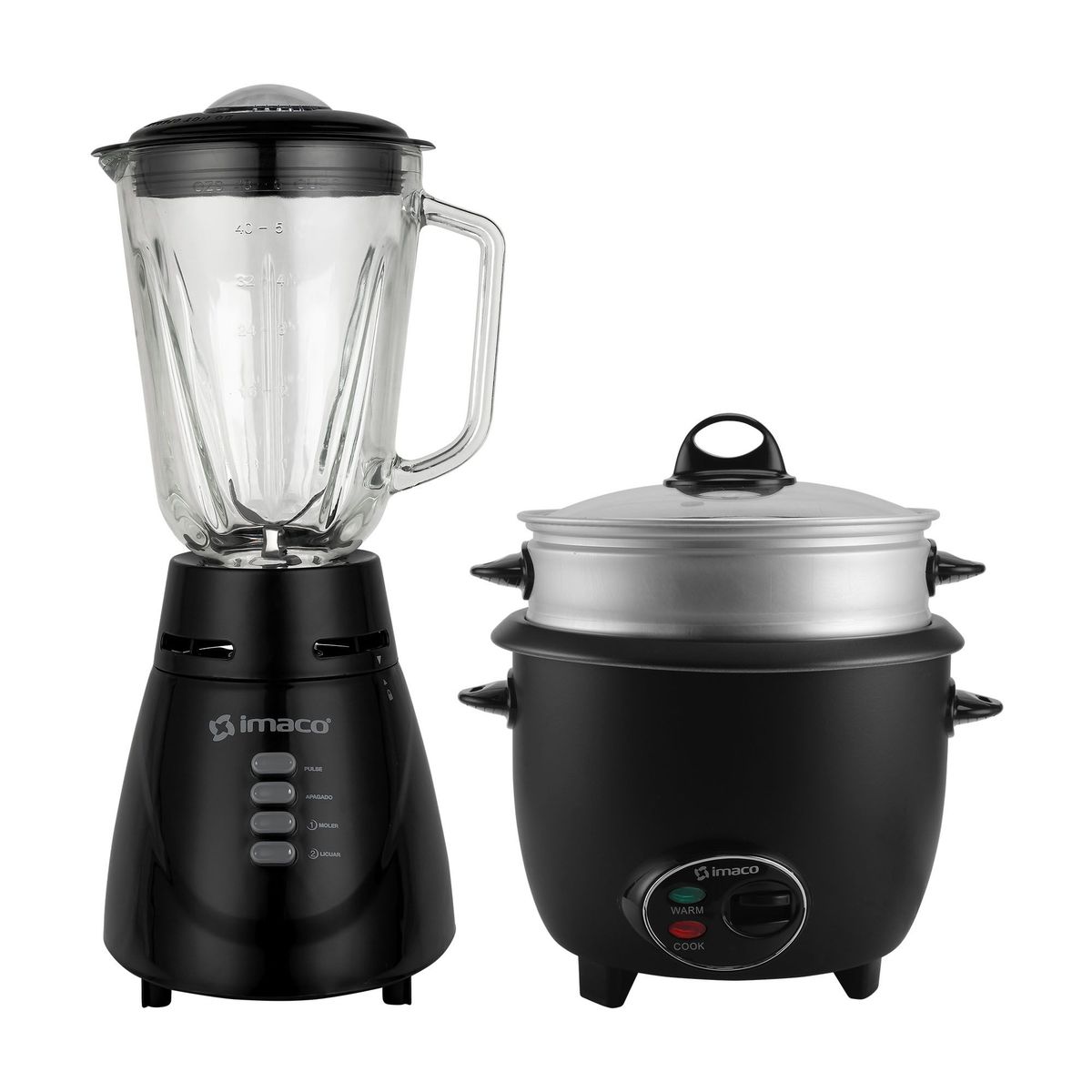 IMACO - Combo Licuadora 1.5l v/v 2 vel bl4125vn+Olla arrocera 1.2l imaco rc6es