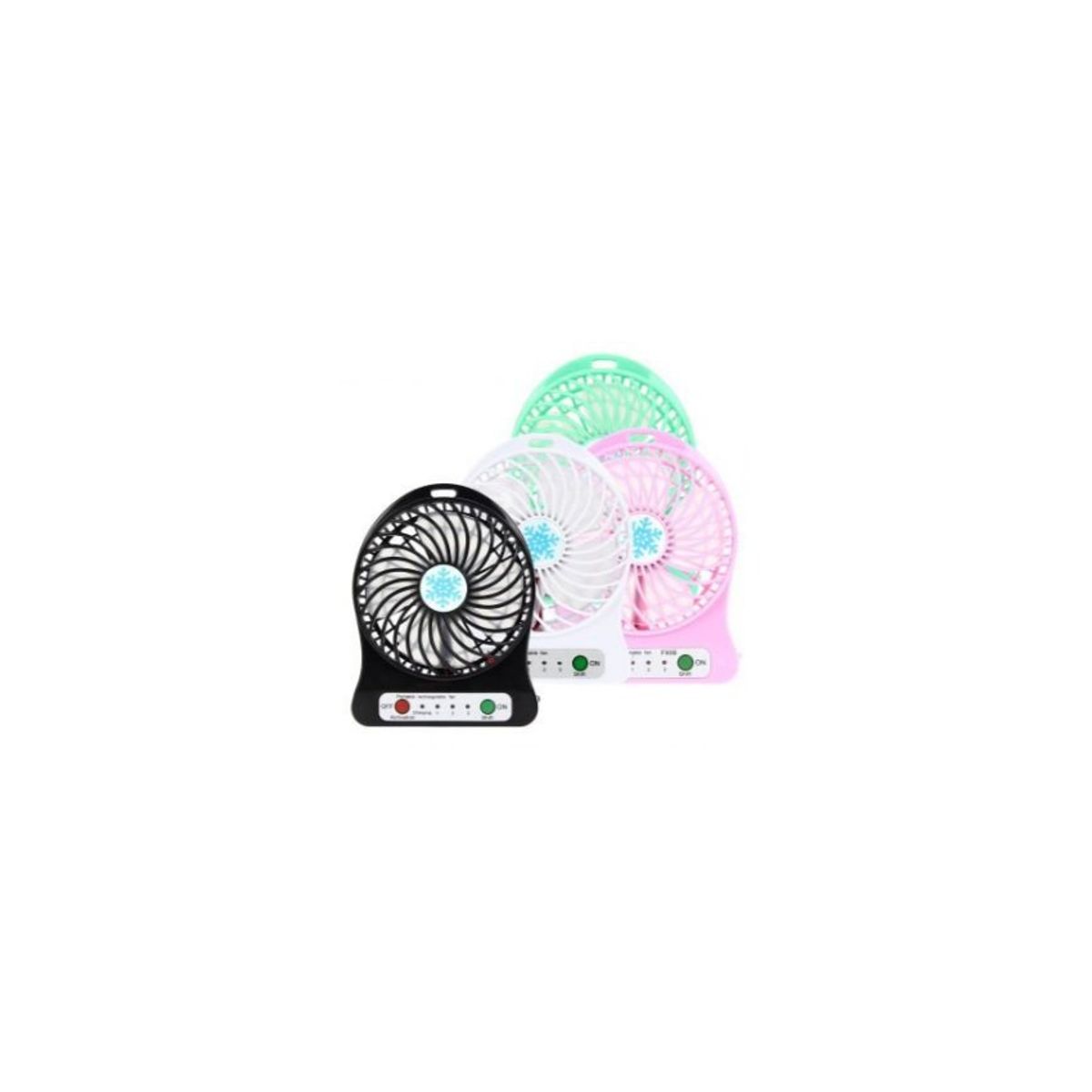 GENERICO - Ventilador portatil recargable usb 3 velocidades y luz led