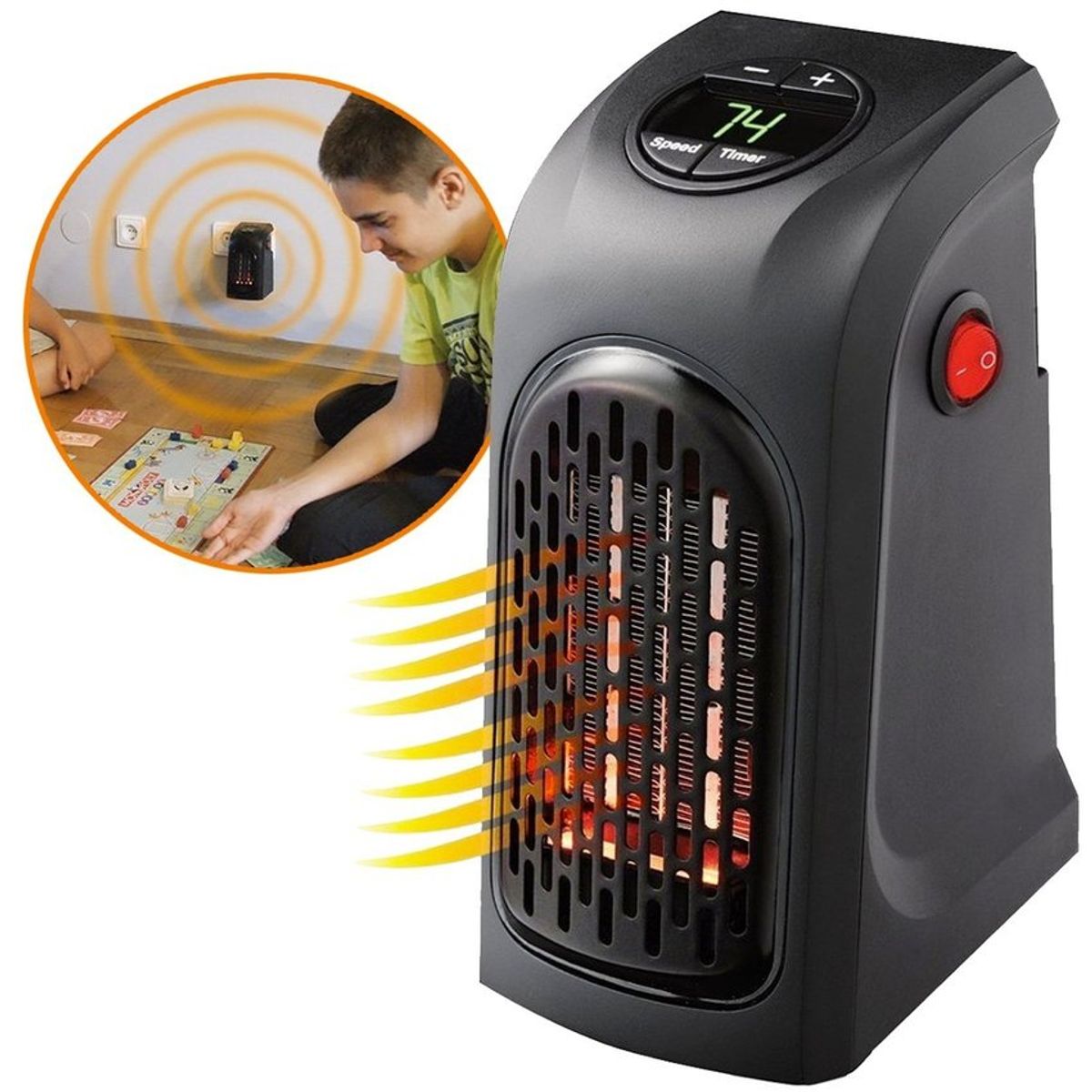 GENERICO - Mini calentador 400w regula hasta 32ºc  calefactor
