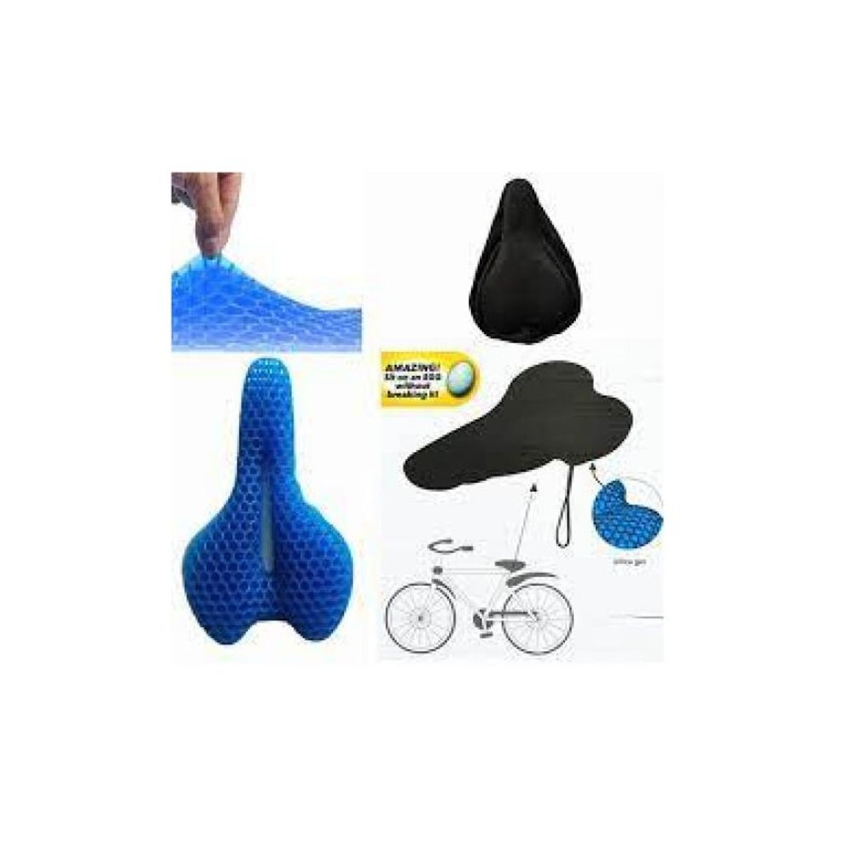 OEM - Funda  cojín de asiento de gel de silicona para bicicleta