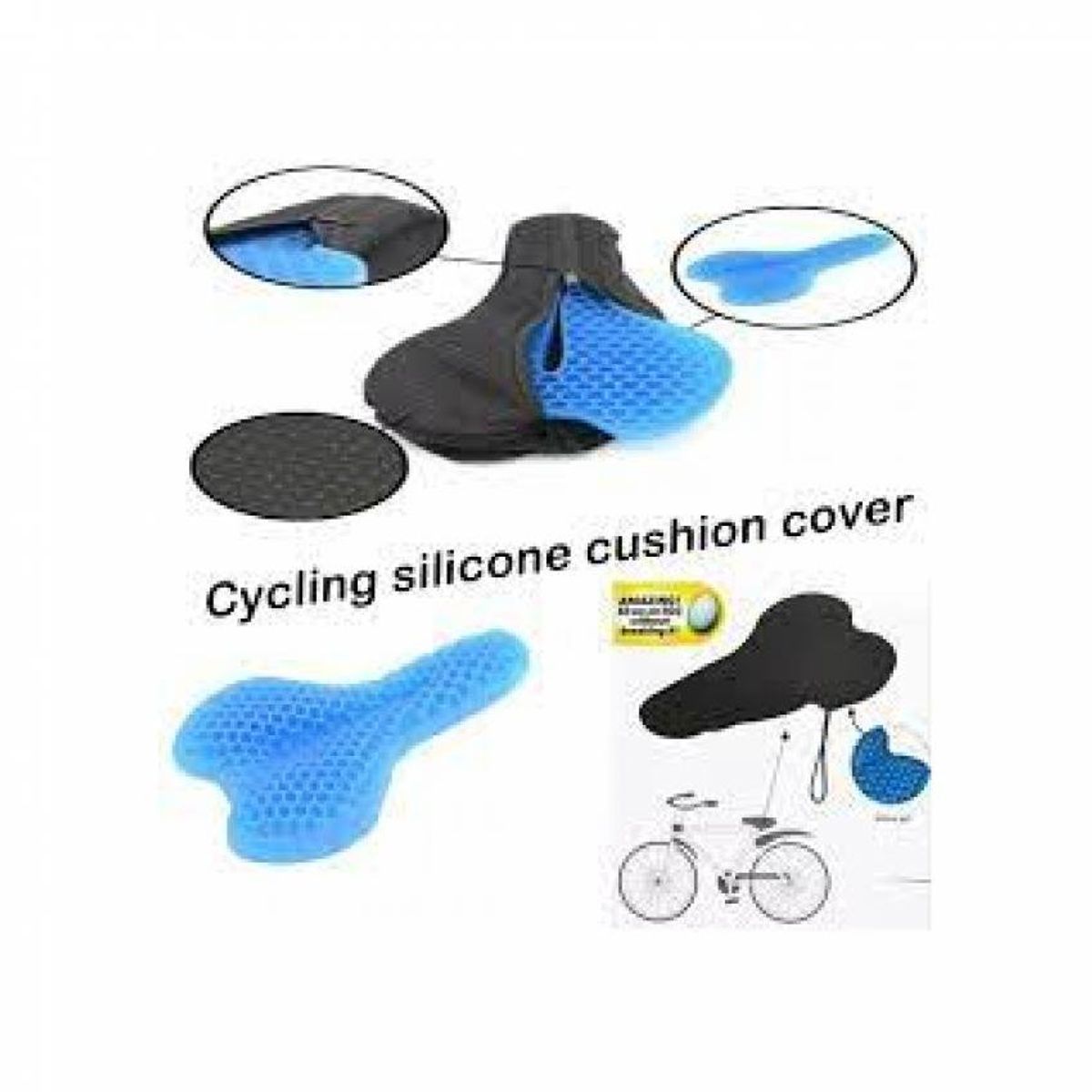 OEM - Funda  cojín de asiento de gel de silicona para bicicleta