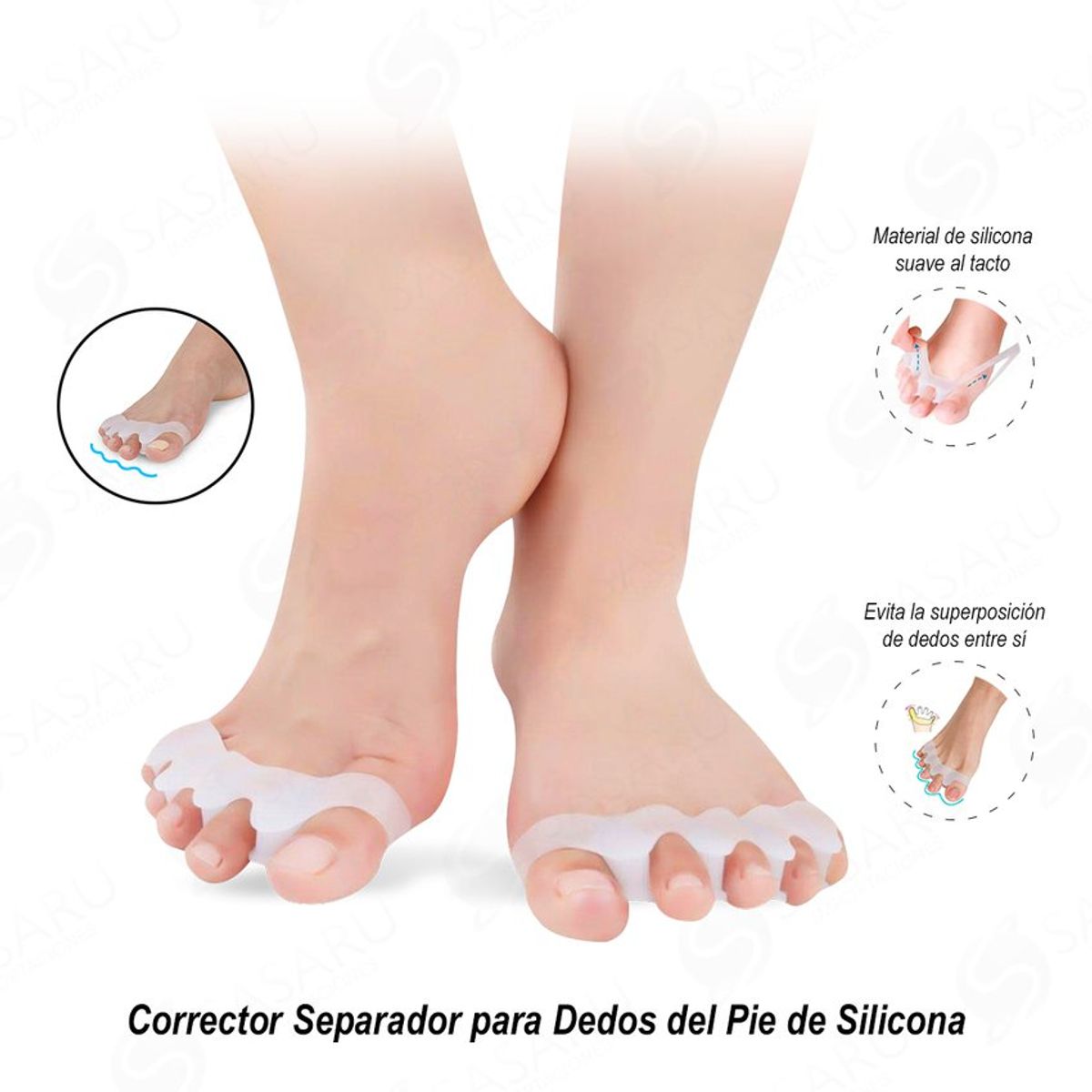 GENERICO - Corrector separador para dedos del pie de silicona