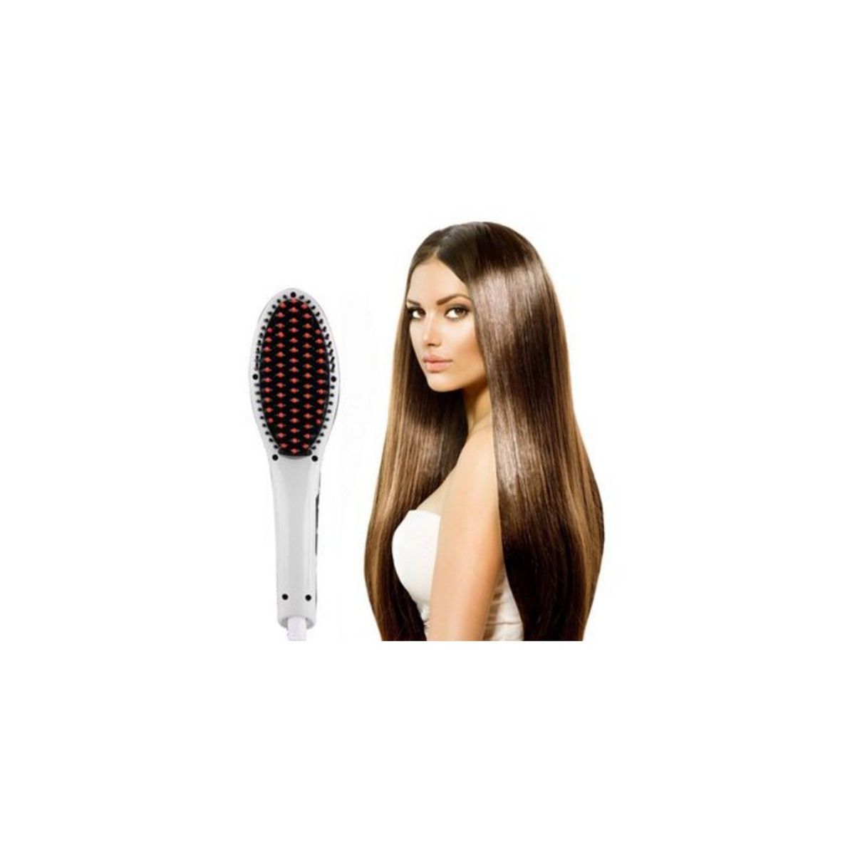 GENERICO - Peine cepillo laceador alisador digital para cabello