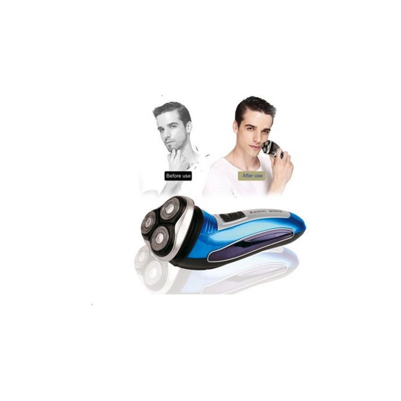 GENERICO - Afeitadora rotatorio eléctrica con triple cabezal para hombre-azul
