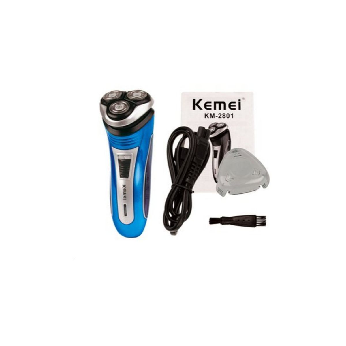 GENERICO - Afeitadora rotatorio eléctrica con triple cabezal para hombre-azul