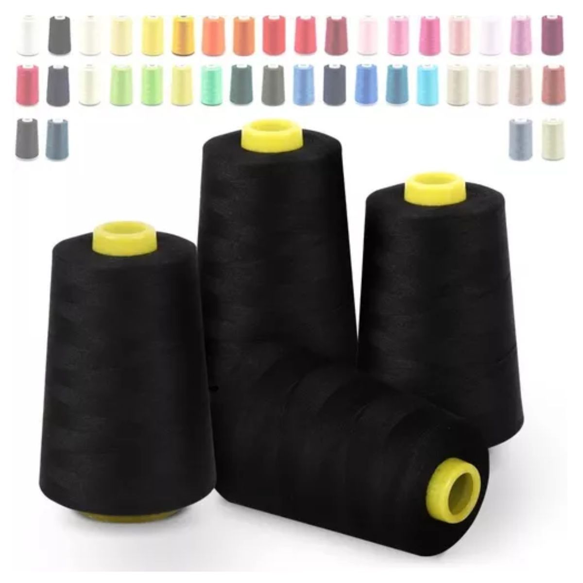 GENERICO - Hilo De Costura 40-2 NEGRO Poliester (4 Conos) C/u 5000 Mtr