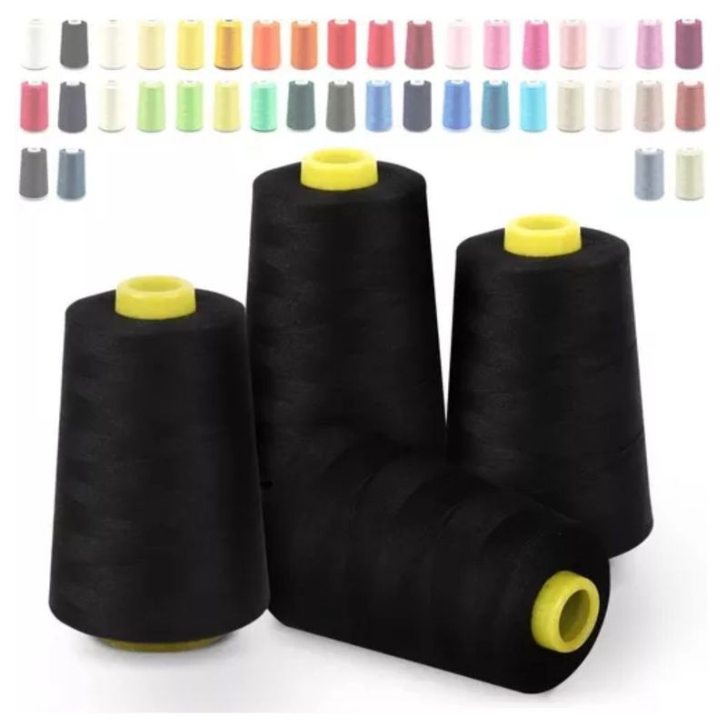 GENERICO - Hilo De Costura 40-2 NEGRO Poliester (4 Conos) C/u 5000 Mtr