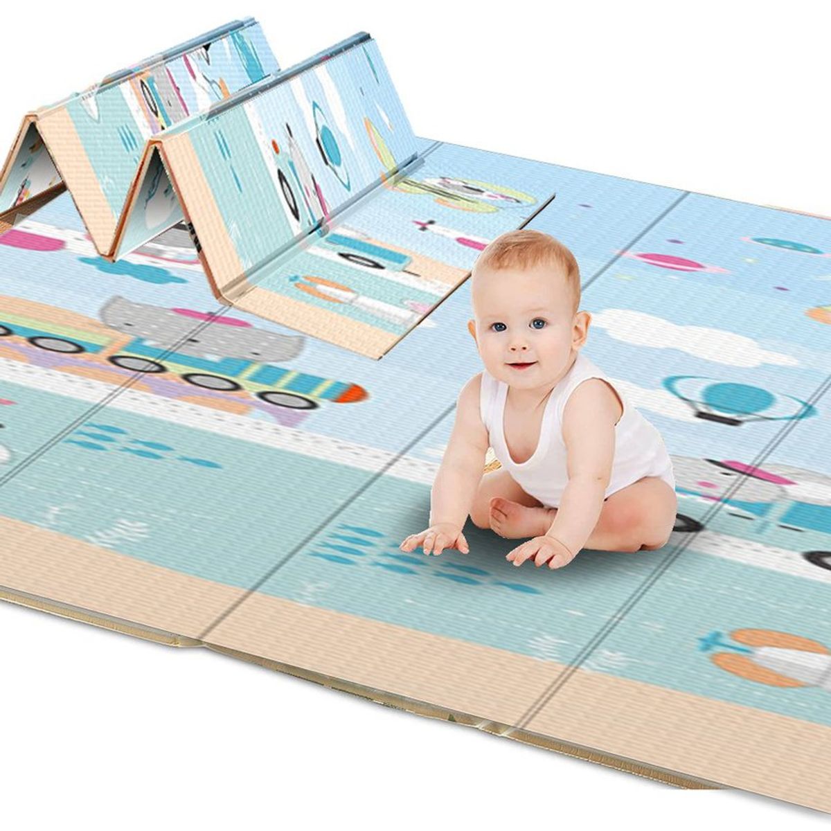 GENERICO - Piso alfombra plegable para bebés y niños 180x200 cm