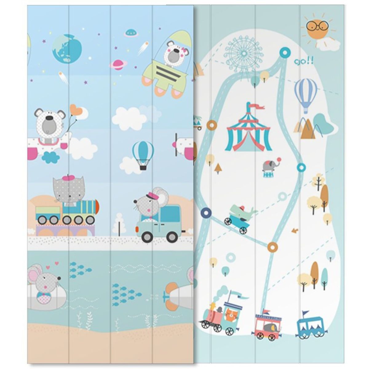 GENERICO - Piso alfombra plegable para bebés y niños 180x200 cm