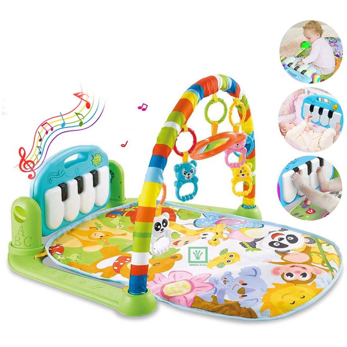 GENERICO - Gimnasio de bebe con piano para patear verde - baby world