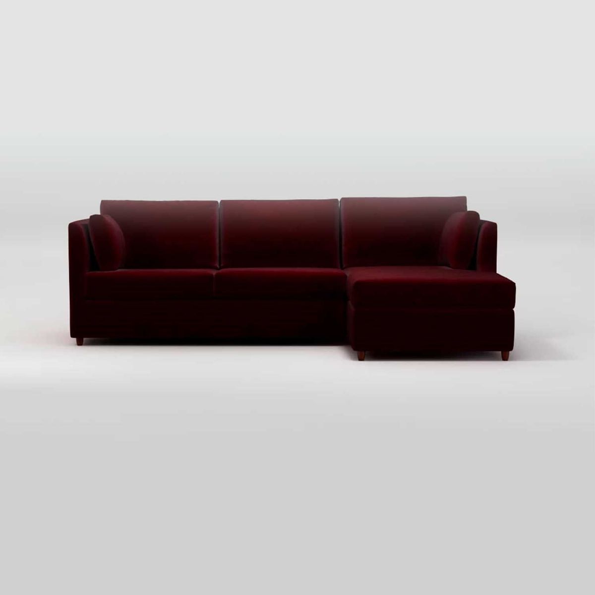 YOLODECORO - Sofá Esquinero Milner 3 Cuerpos Con Chaise Longue Derecho Borgoña