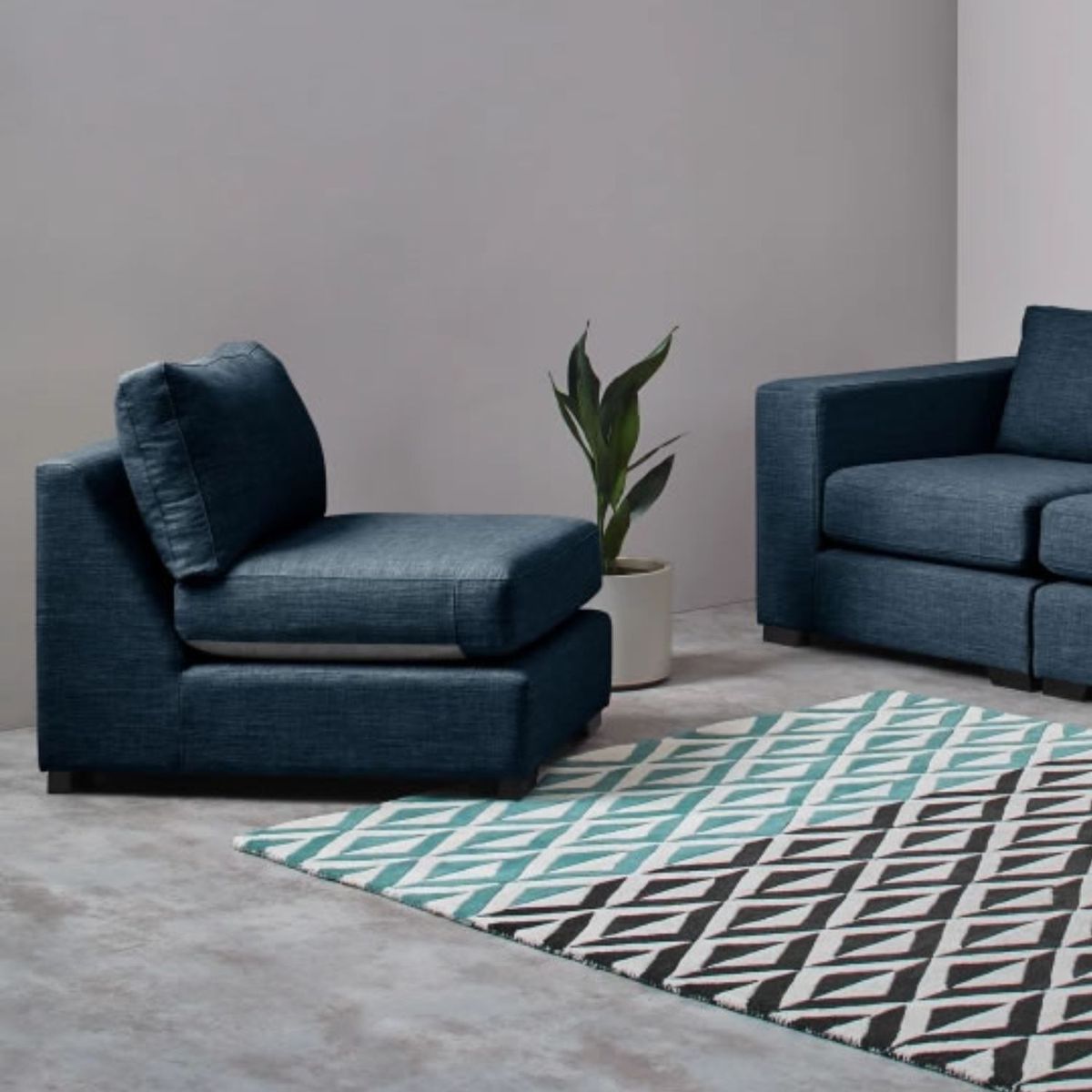 YOLODECORO - Sillón Modular Mortimer Azul Puerto