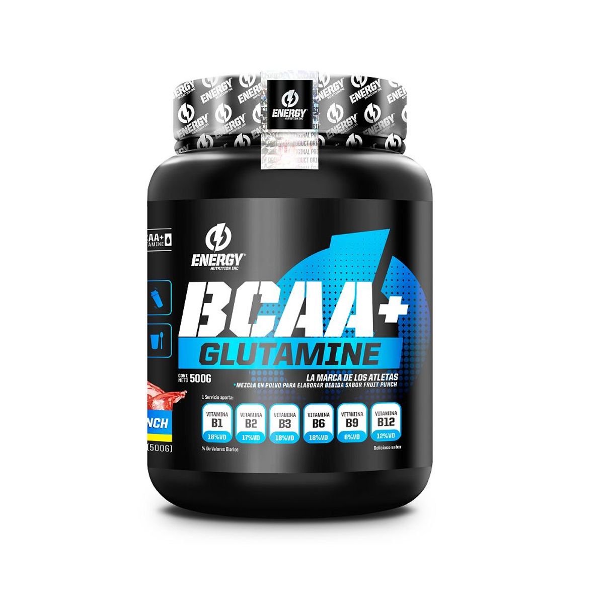 ENERGY NUTRITION - Aminoácido Energy Nutrition Bcaa 500 Gr Fruit Punch + Shaker