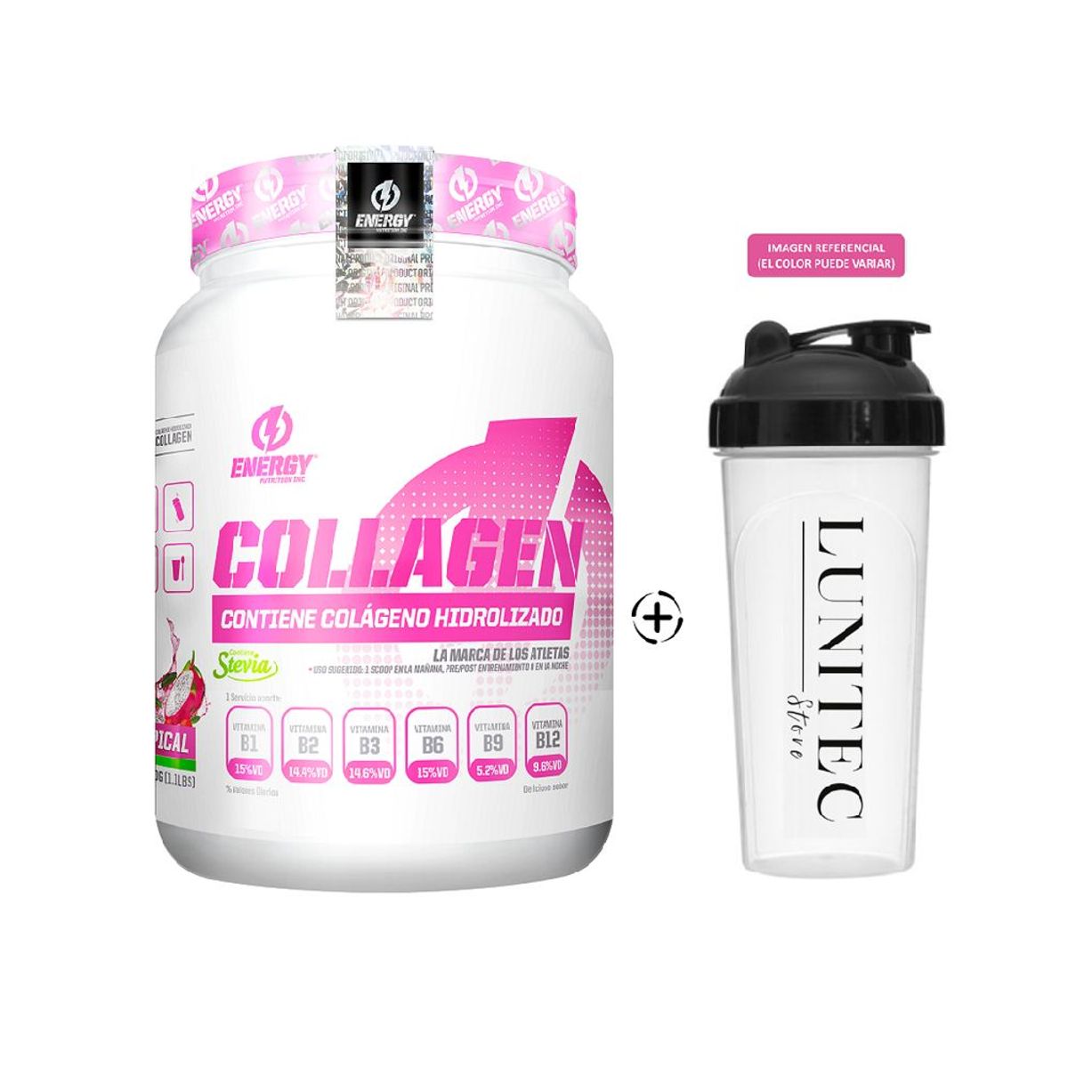 ENERGY NUTRITION - Colageno Energy Nutrition Collagen 500 Gr Tropical + Shaker