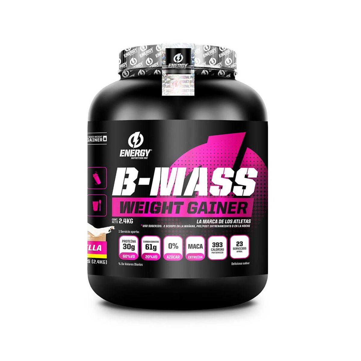 ENERGY NUTRITION - Proteina Energy Nutrition B-Mass Gainer 2.4 Kg Vainilla + Shaker