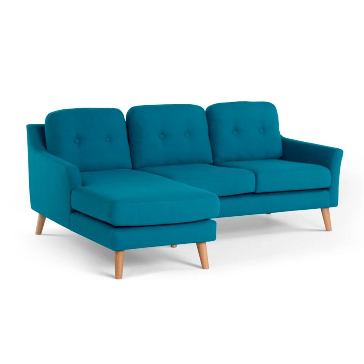YOLODECORO - Sofá Esquinero Rufus 3 Cuerpos Con Chaise Longue Izquierdo Azul