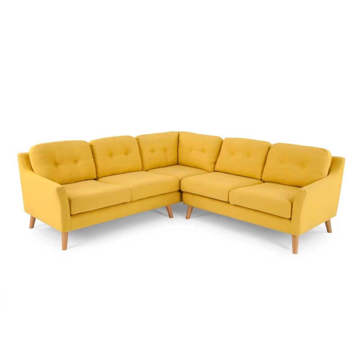 YOLODECORO - Sofá Esquinero Rufus 5 Cuerpos Amarillo Mostaza