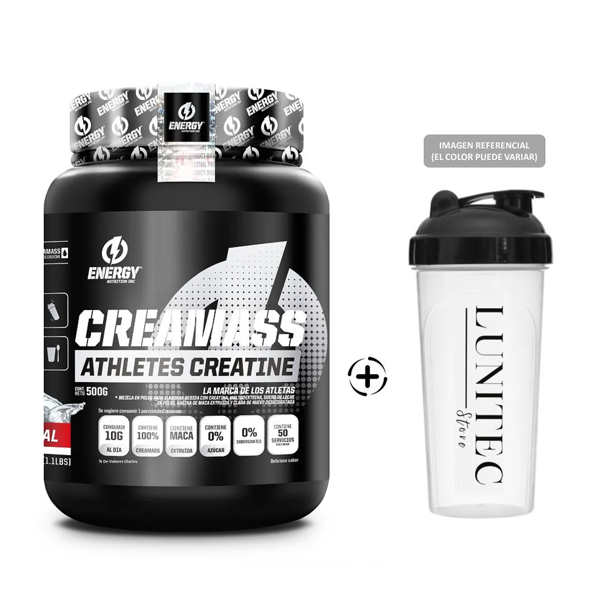 ENERGY NUTRITION - Creatina Energy Nutrition Creamass Athletes 500 Gr Natural + Shaker