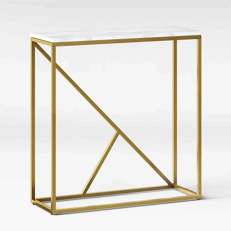 DECOR MESAS - Mesa Consola de Mármol Mediana - Estructura metálica