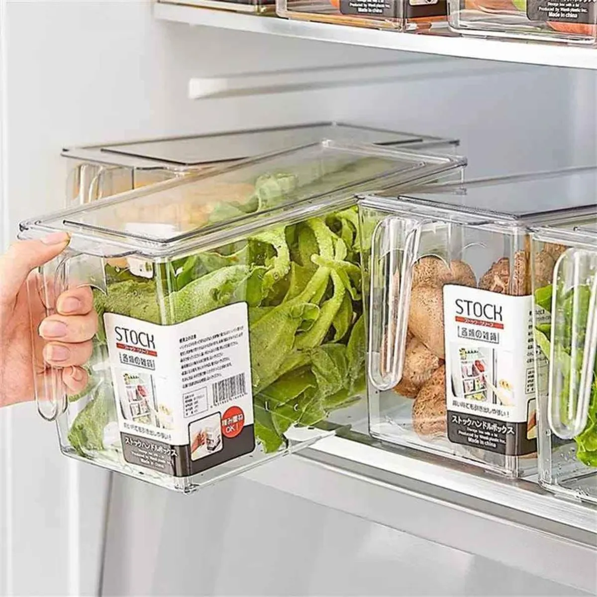 GENERICO - Taper organizador de refrigerador con tapa y asa