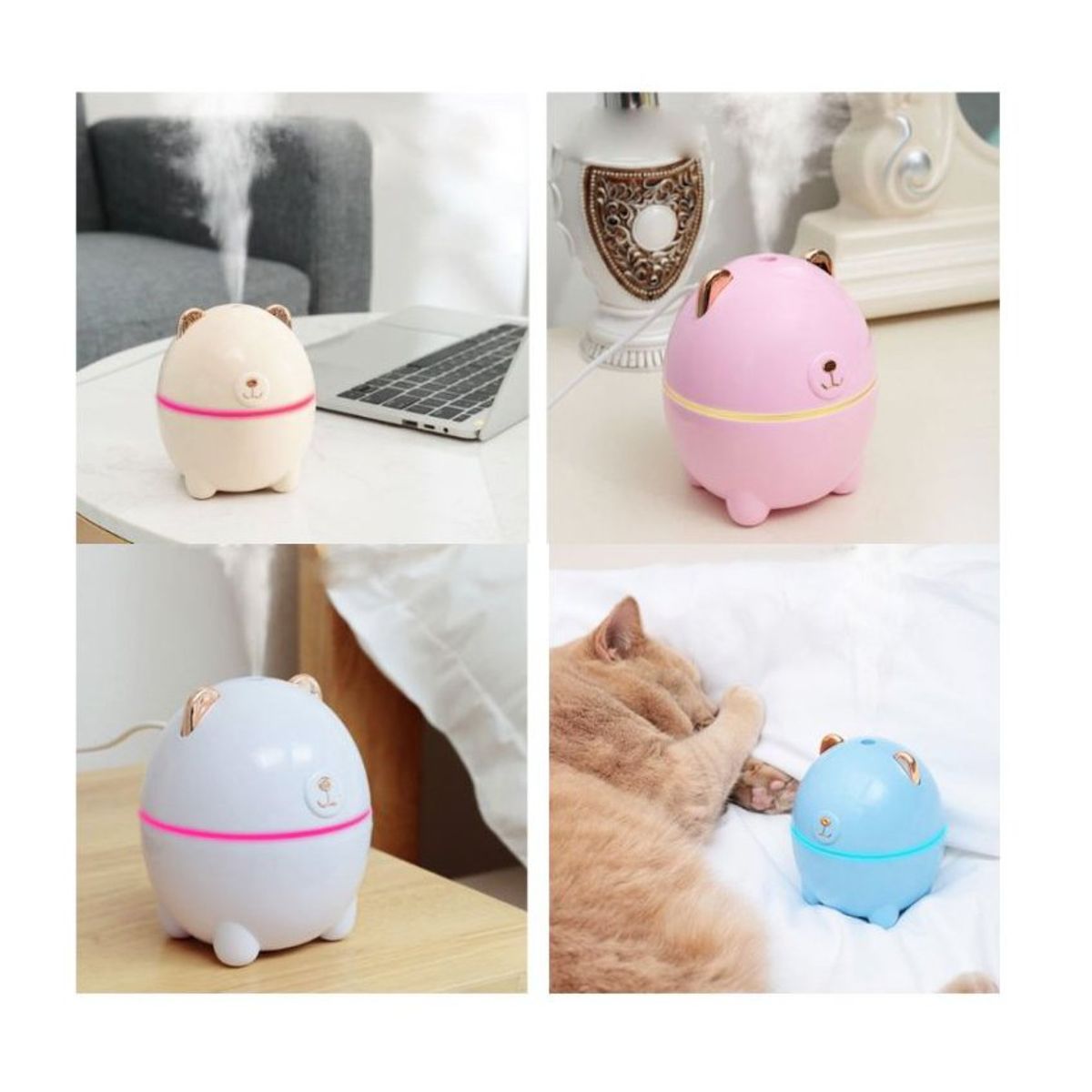 GENERICO - Humidificador difusor de aroma con luz led ultrasónico aromaterapia