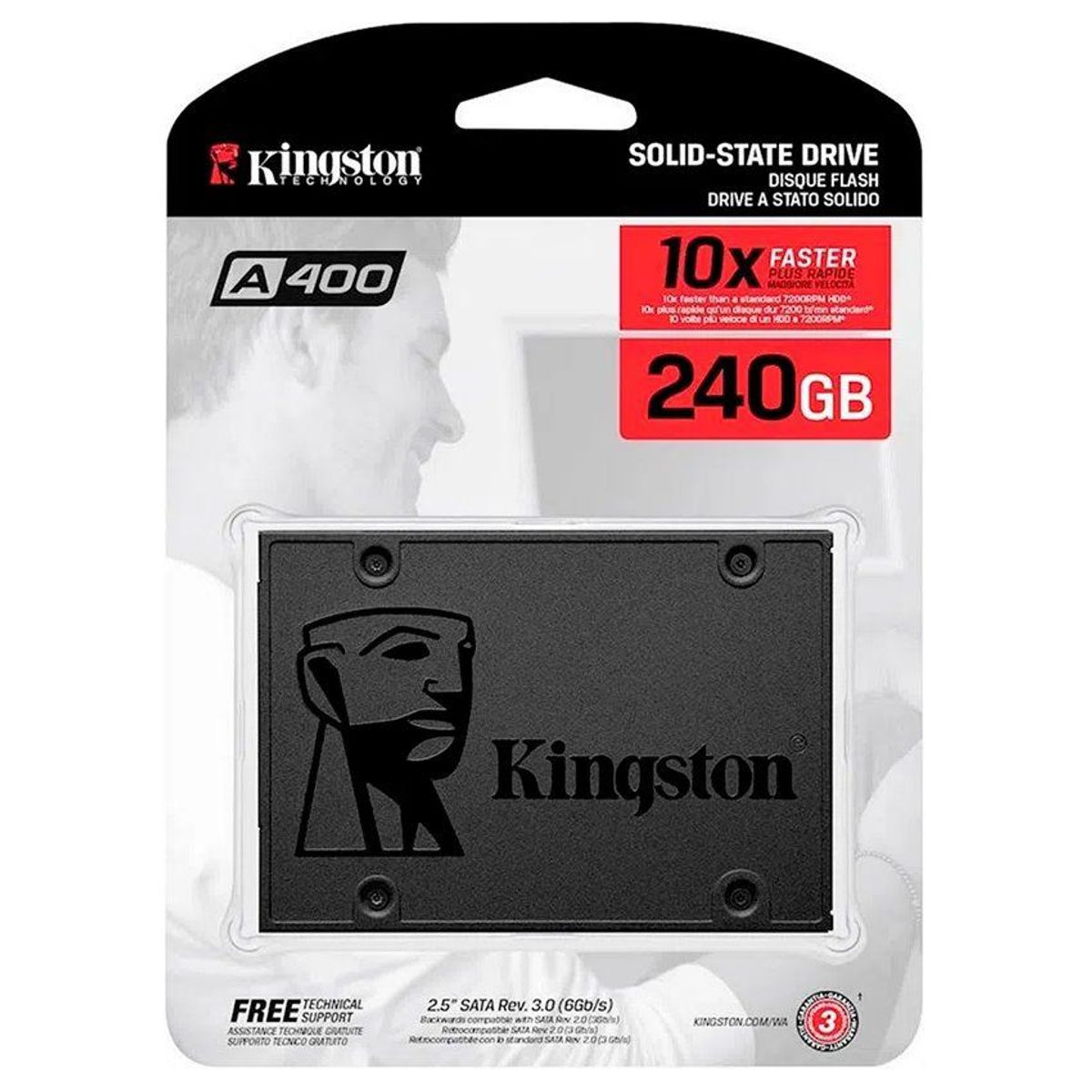 KINGSTON - Disco duro estado solido kingston 240gb a400 sata 6gbs sdd