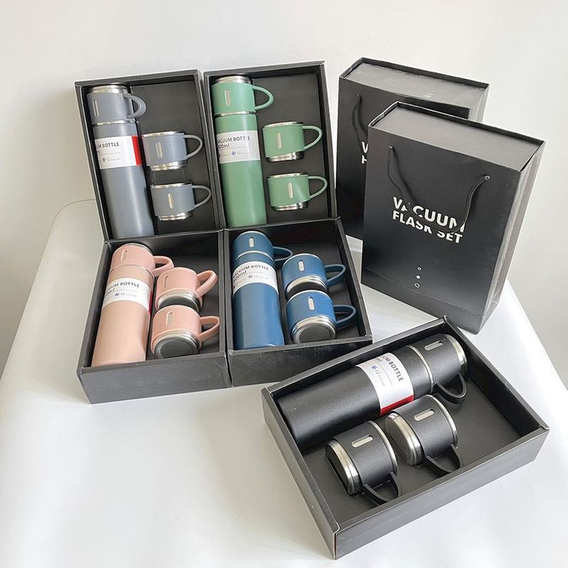 GENERICO - Set de 4 pz termo de acero inoxidable 500 ml taza