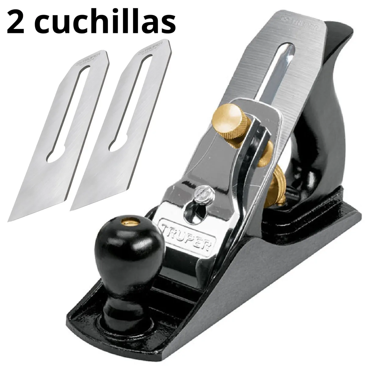 TRUPER - Combo cepillo carpintero garlopa 4 cuchilla de vuelta set formones