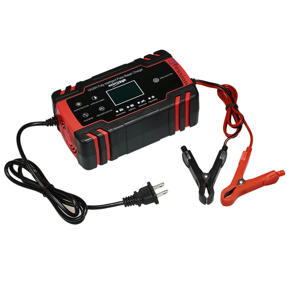 GENERICO - Cargador Inteligente De Batería Auto Baterías Moto 12v 24v