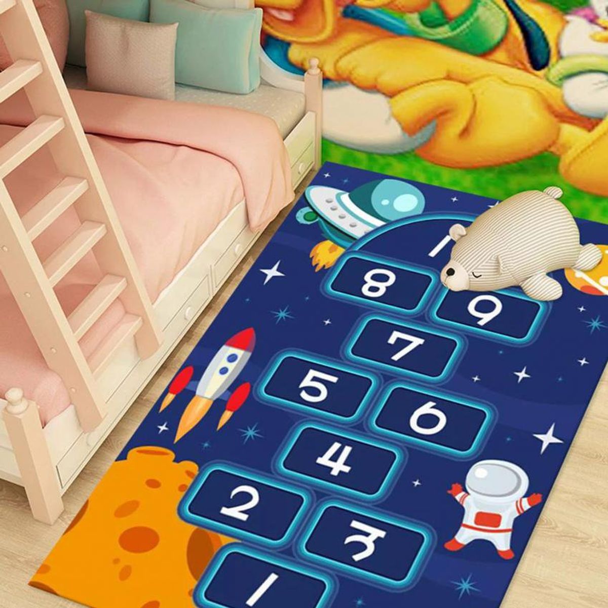 GENERICO - Alfombra tapete didáctico para niño base anti deslizante 80 x 160cm