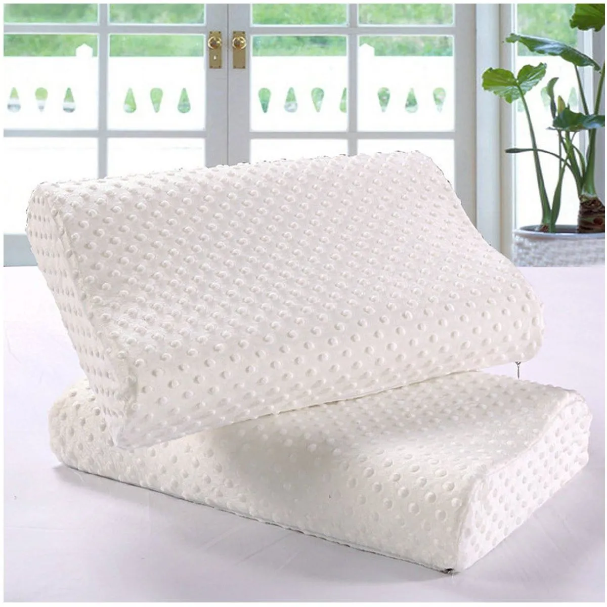 GENERICO - Par de Almohada Viscoelastica Memory Pillow con Funda